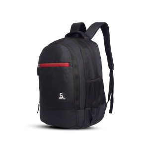 Greenlands Zipster Laptop Work Backpack Black Color Front and Side View