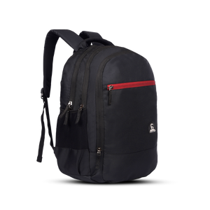 Greenlands Zipster Laptop Work Backpack Black Color Front and Side View