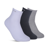 GLOBO White/Grey/Black Ankle Socks (Pack of 3) for Effortless Everyday Chic