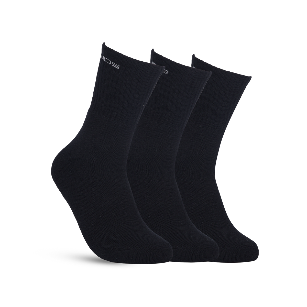 QUADRA Black Crew Socks (Pack of 3) for Everyday Comfort