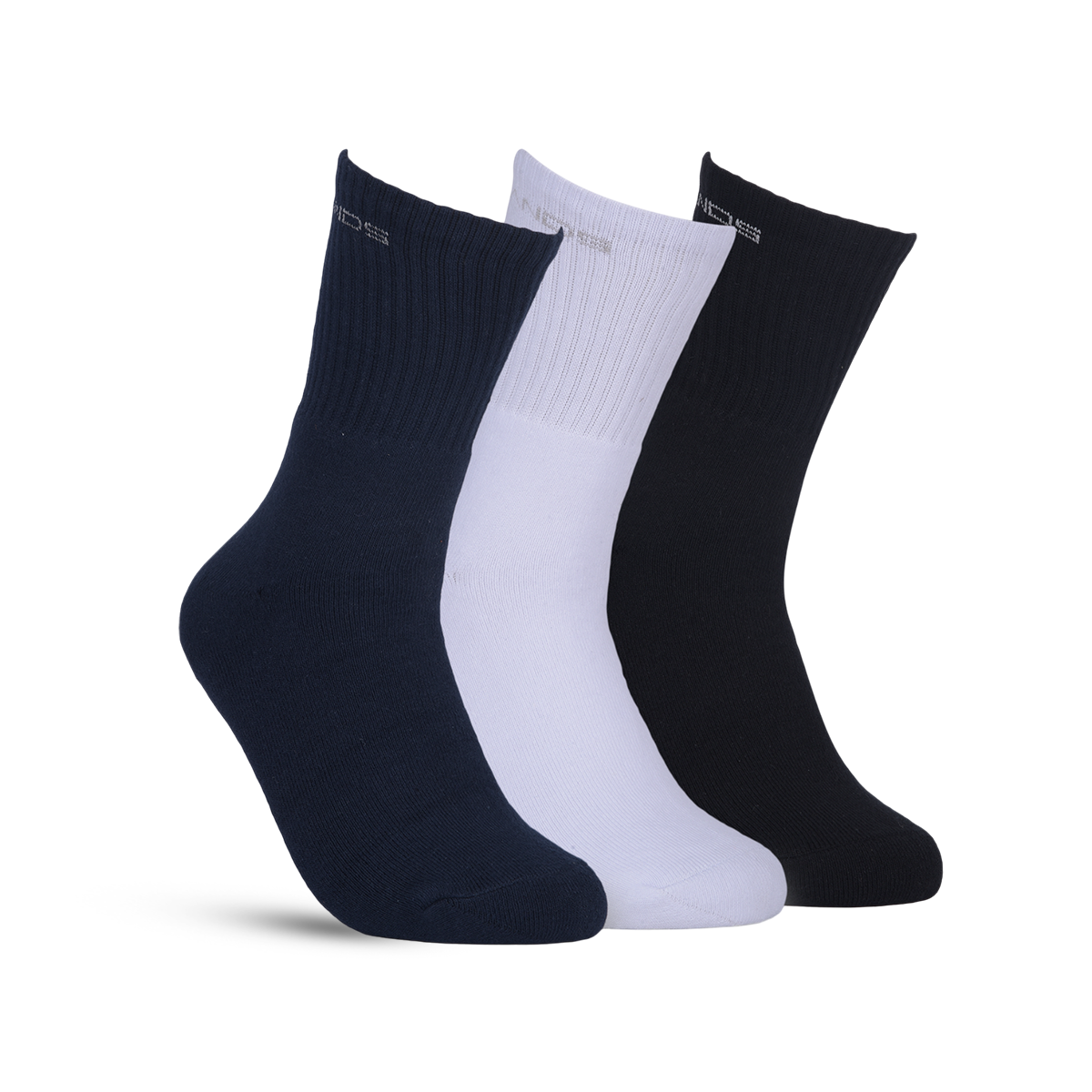 QUADRA Navy/Black/White Crew Socks (Pack of 3) for Stylish Everyday Comfort