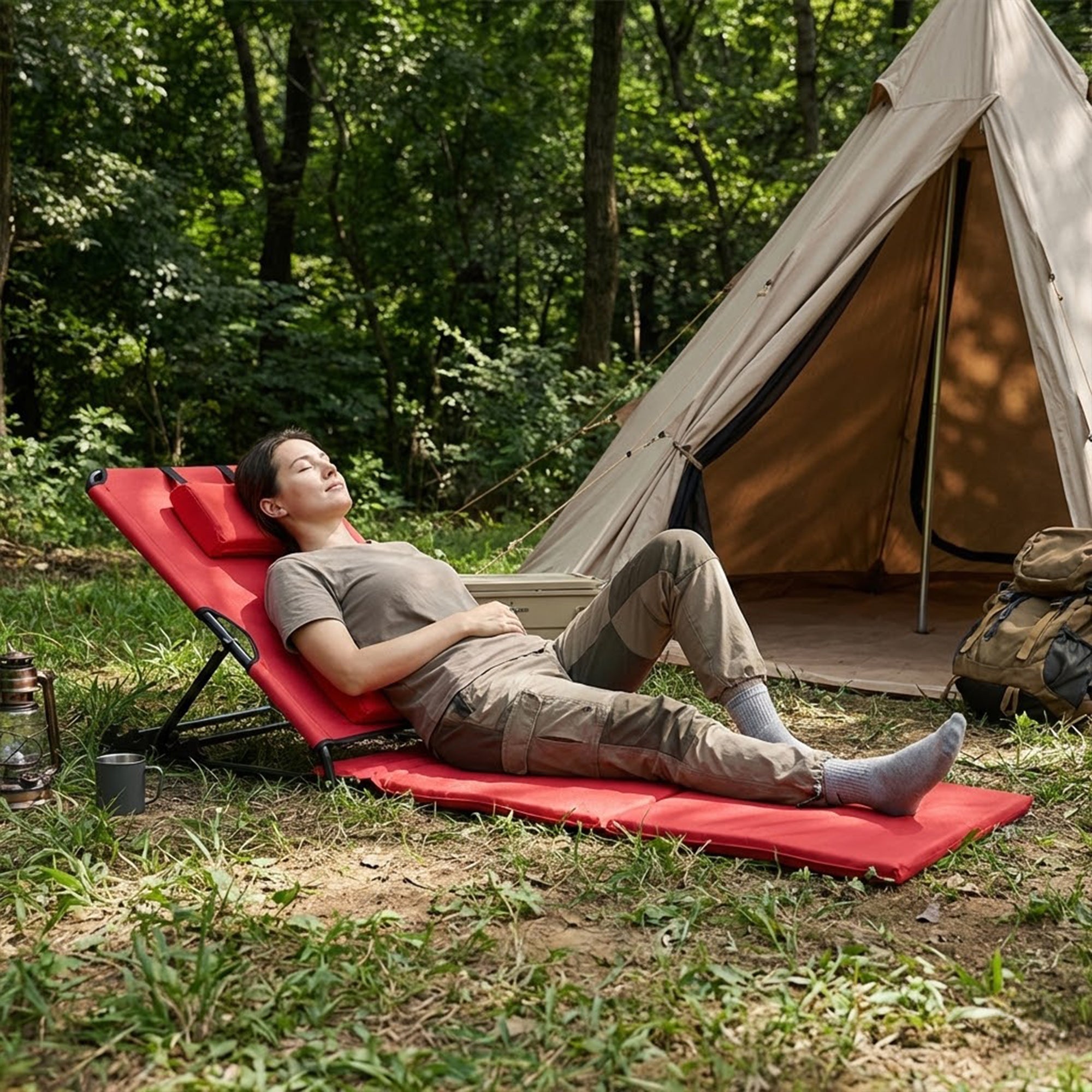 アウトドア寝具 rise7680 Greenlands Adjustable Recliner Bed for Camping, Outing and Trekking