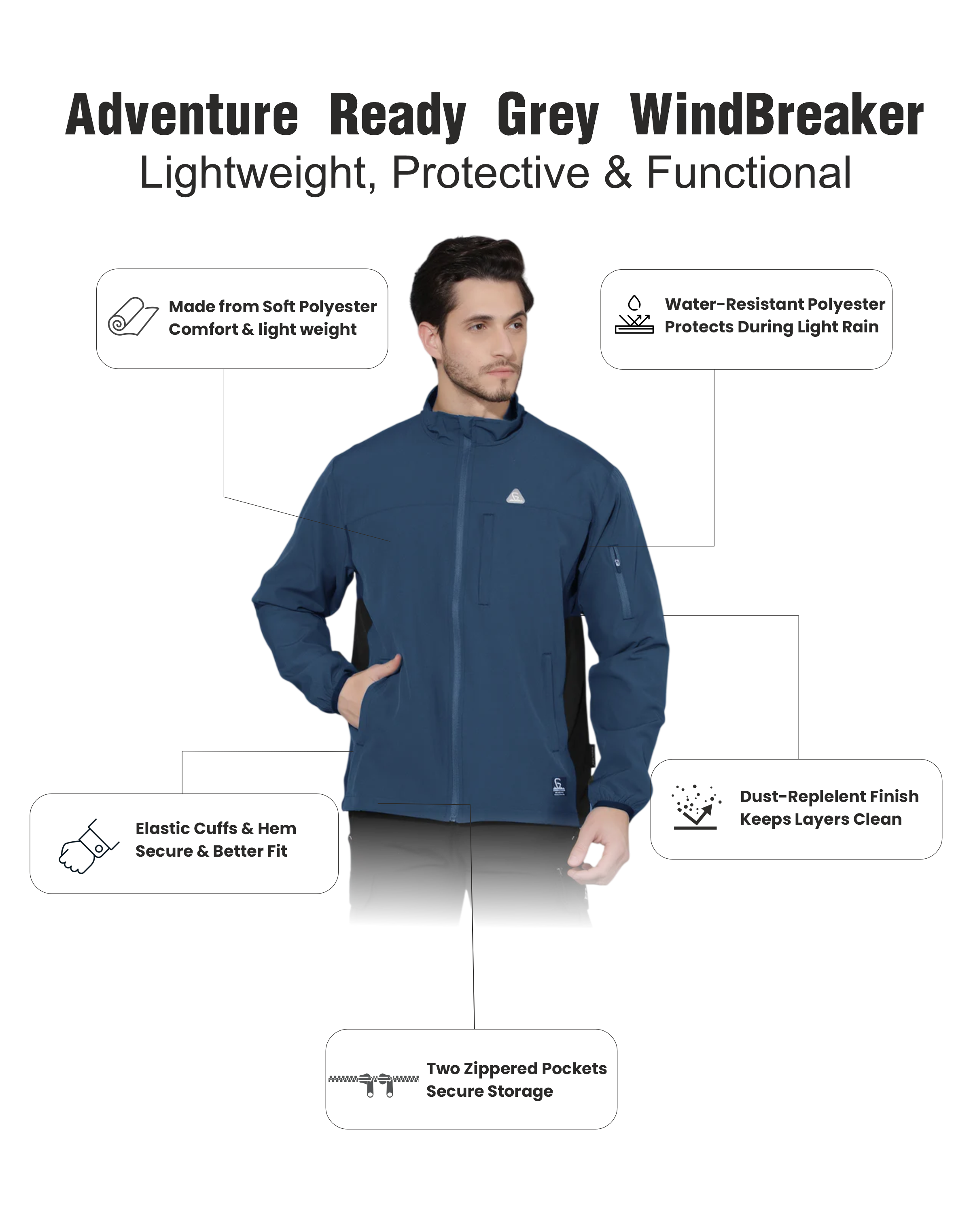 Windbreaker DUO Teal Blue