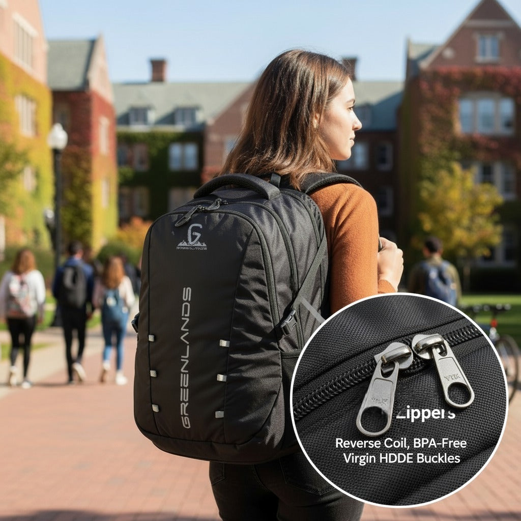 Greenlands Quad Laptop Work Backpack in Dark Grey Color