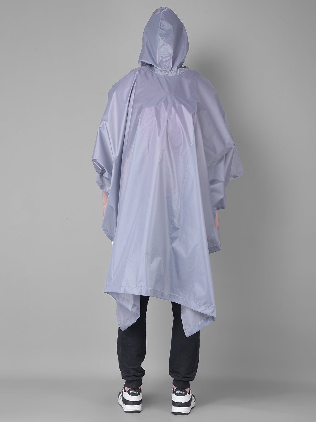 GreenLands Lightweight Waterproof Medium Rain poncho GLOBO Grey Color Backside View