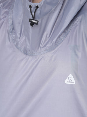 GreenLands Lightweight Waterproof Medium Rain poncho GLOBO Grey Color Fabric View
