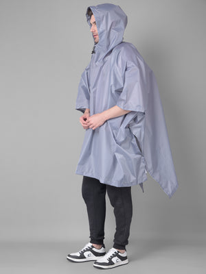 GreenLands Lightweight Waterproof Medium Rain poncho GLOBO Grey Color side View