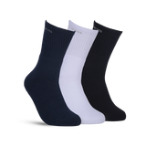 GreenLands QUADRA Crew Socks (Pack of 3) for Stylish Everyday Comfort White/Gray/Black 