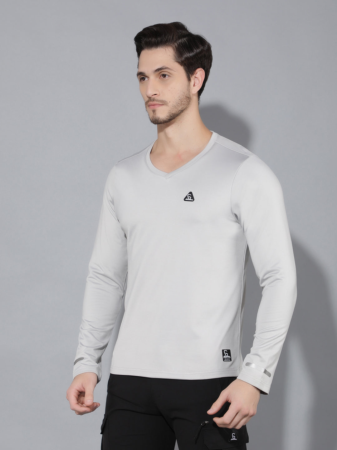 GreenLands T-Shirt FS TRISH V L Grey Color  Side View