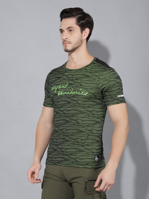 GreenLands T-Shirt HS JACQUARD R Green/ Black Color Front View