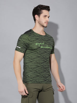 GreenLands T-Shirt HS JACQUARD R Green/ Black Color Side View