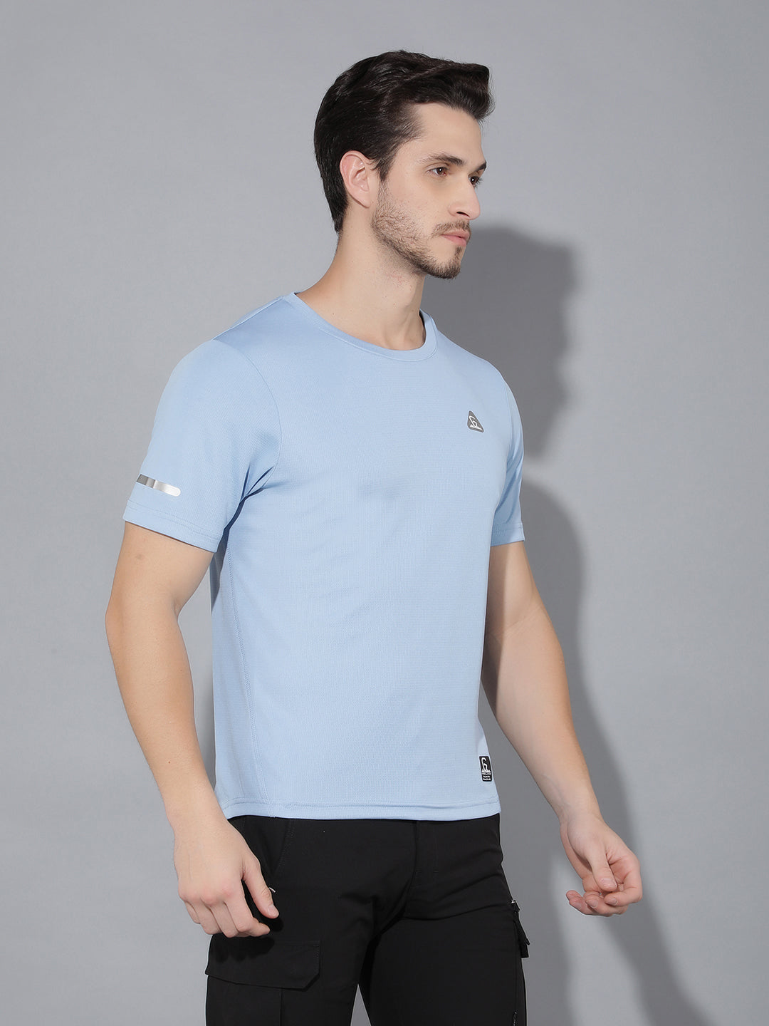 GreenLands T-Shirt HS KNIT R Sky Blue Color Side View
