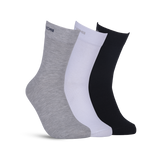 GreenLands TRISH Crew Socks (Pack of 3) for Everyday Luxury White/Gray/Black Color