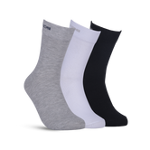 GreenLands TRISH Crew Socks (Pack of 3) for Everyday Luxury White/Gray/Black Color
