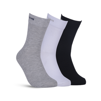 GreenLands TRISH Crew Socks (Pack of 3) for Everyday Luxury White/Gray/Black Color