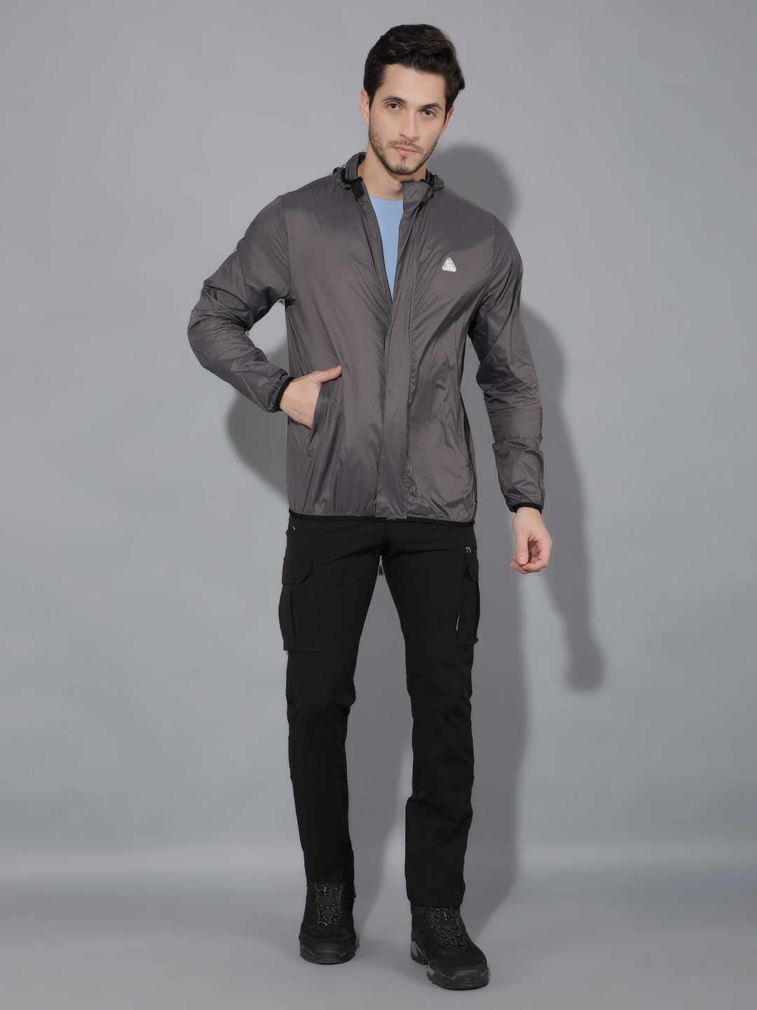 GreenLands Windcheater UNO Light Grey Color Front View