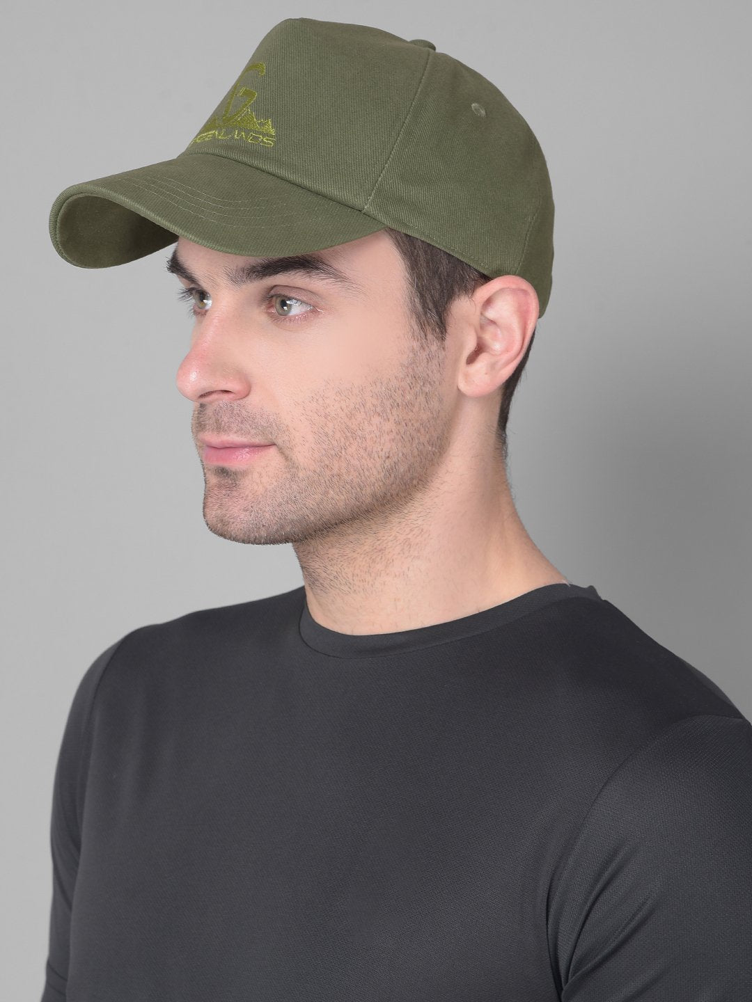 Greenlands Adjustable Cotton fabric Quadra Cap Olive Color for Outdoor Adventure Side View