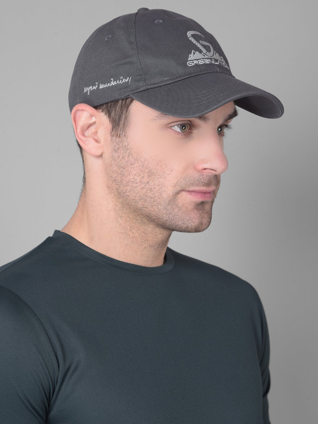 Greenlands Adjustable Cotton fabric Trish Cap Grey Color for Outdoor Adventure Side View