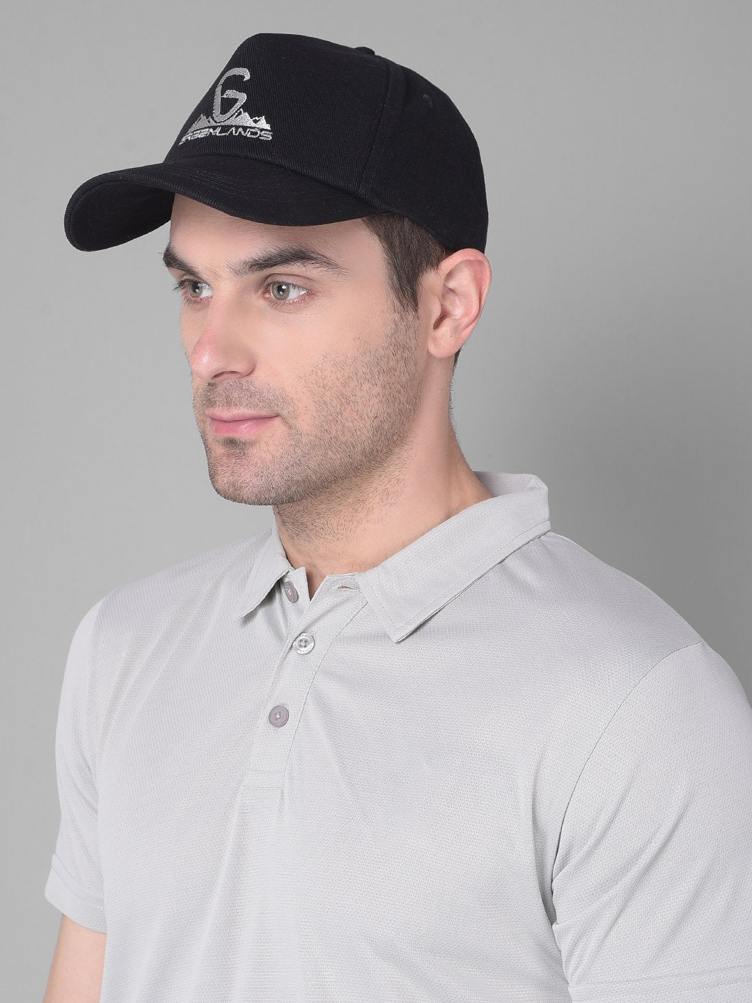 Greenlands Adjustable Quadra Cotton fabric Cap Black Color for Outdoor Adventure Side View