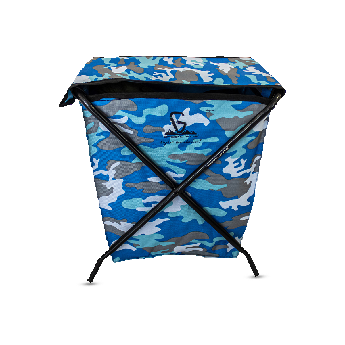 Greenlands Camping Storage Bin 15 Mild Steel Blue Camo for outdoor Adventures
