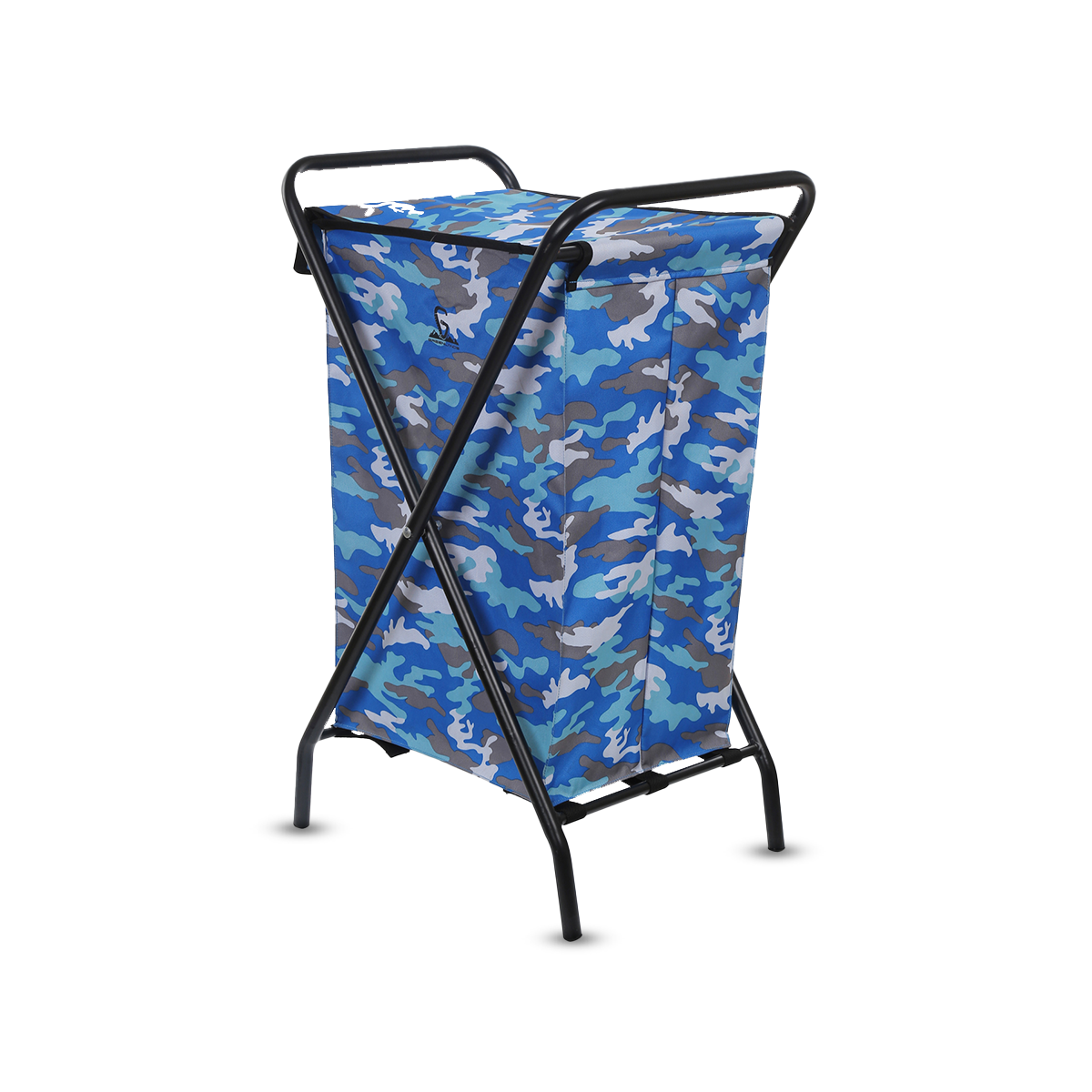 Greenlands Camping Storage Bin 30 Mild Steel Blue Camo for outdoor Adventures Side View