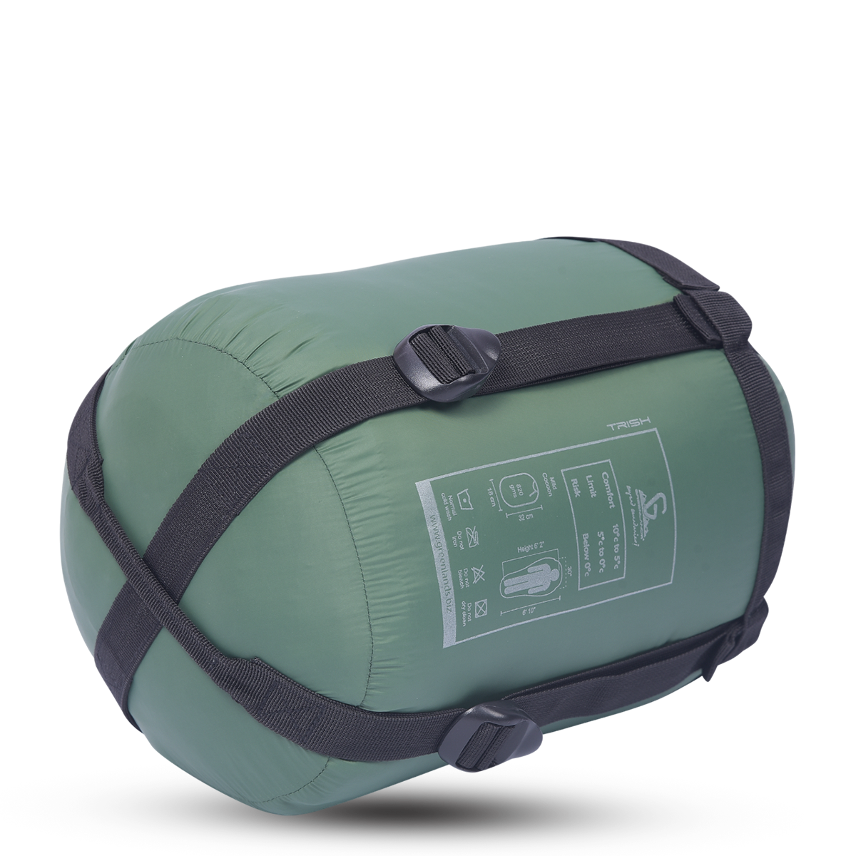 Greenlands Cozy Comfort Outdoor Sleeping Bags for Adventure Green Color side View