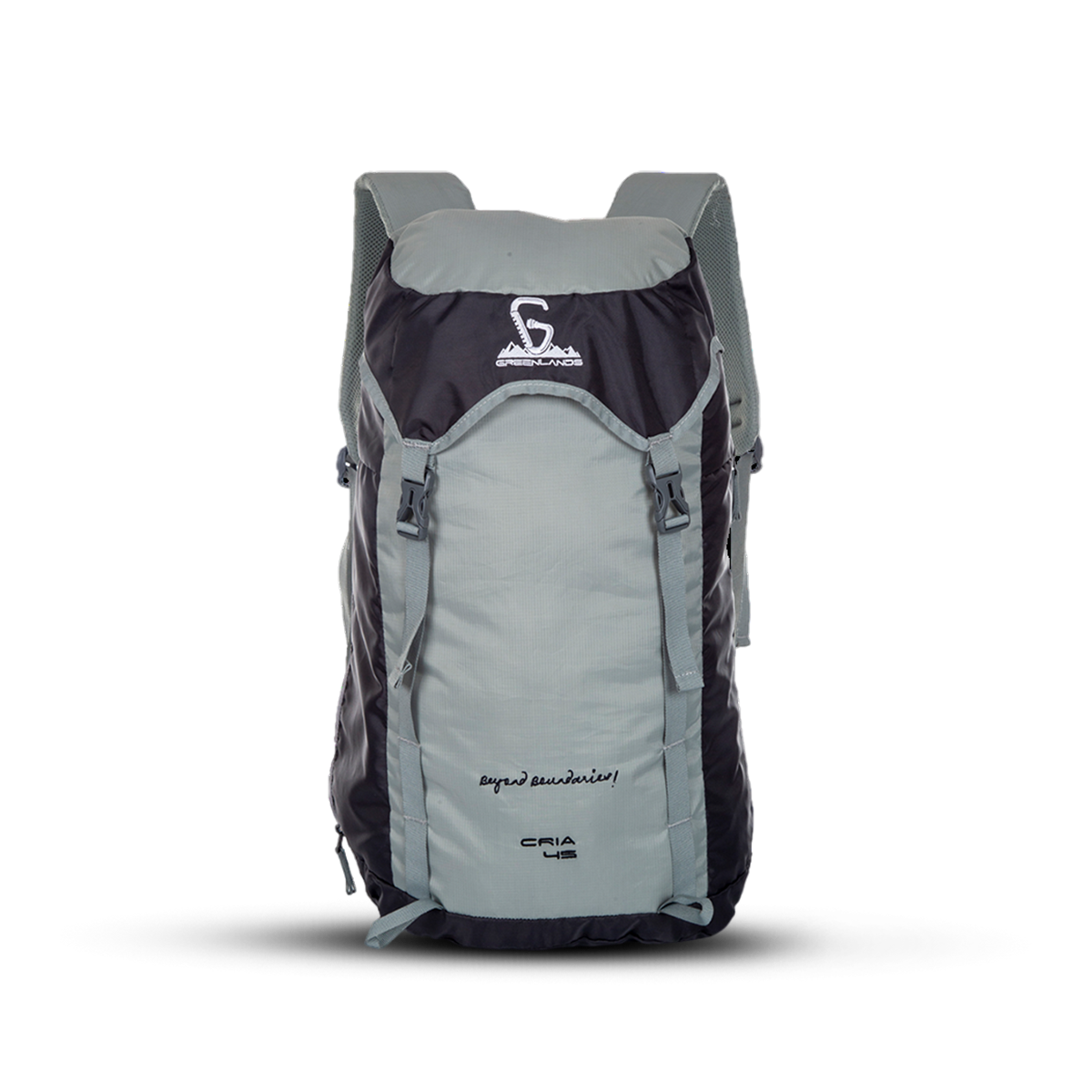 Greenlands Cria Adventure Travel Rucksack Bag Grey Color 45 Litres Front View