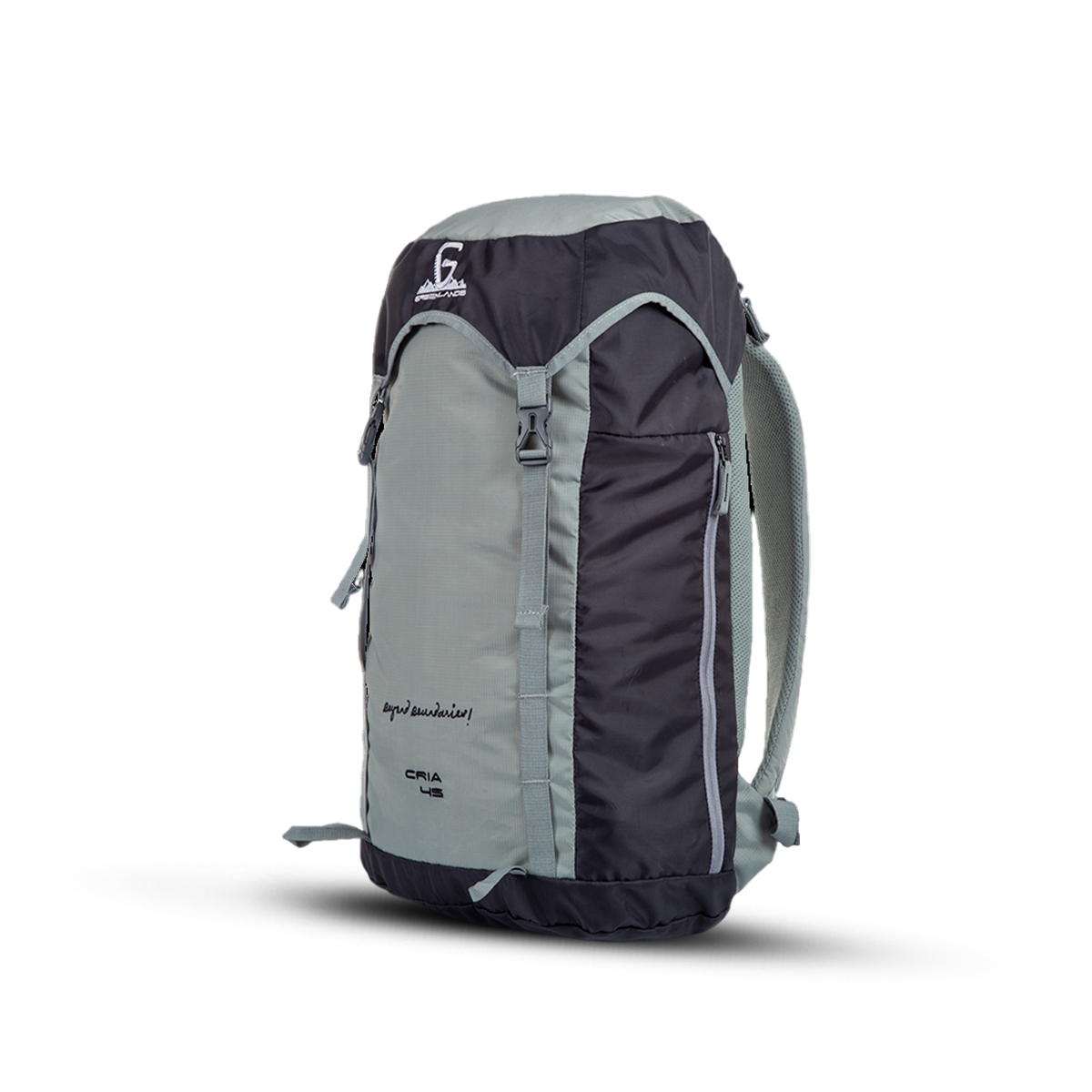 Greenlands Cria Adventure Travel Rucksack Bag Grey Color 45 Litres Side View
