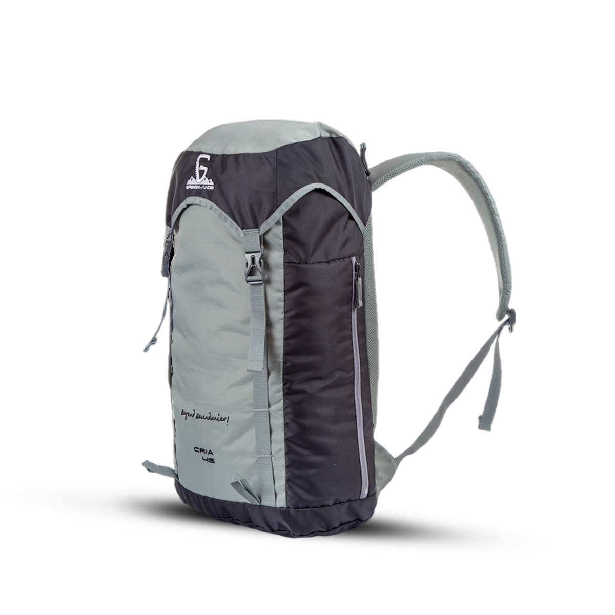 Greenlands Cria Adventure Travel Rucksack Bag Grey Color 45 Litres Side View