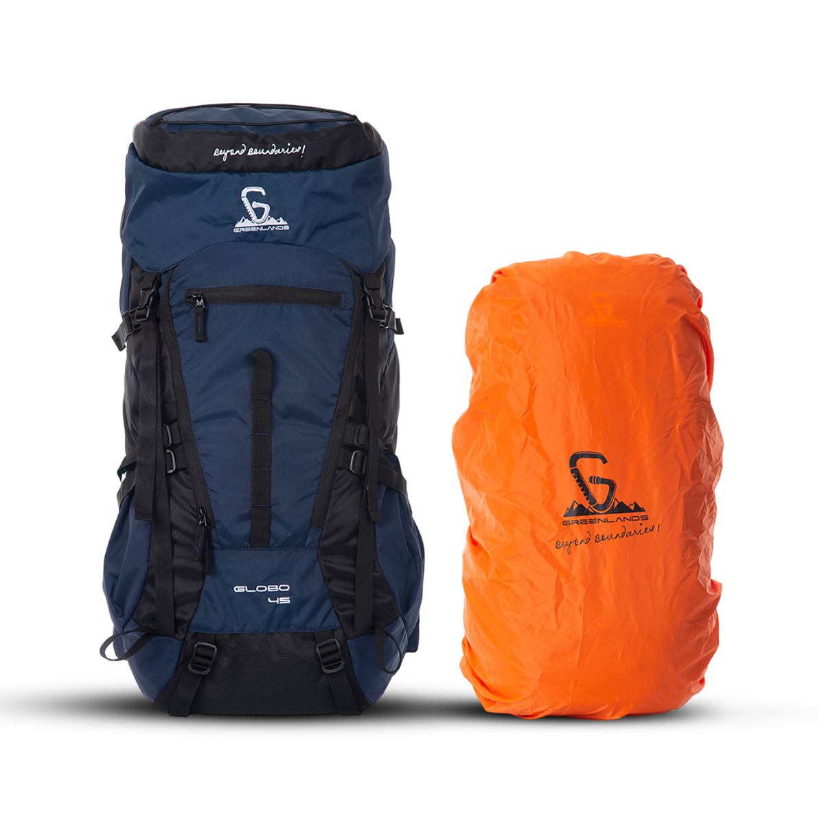 Greenlands Globo Adventure Rucksack Navy Color 45 Litres With Yellow Rain Cover