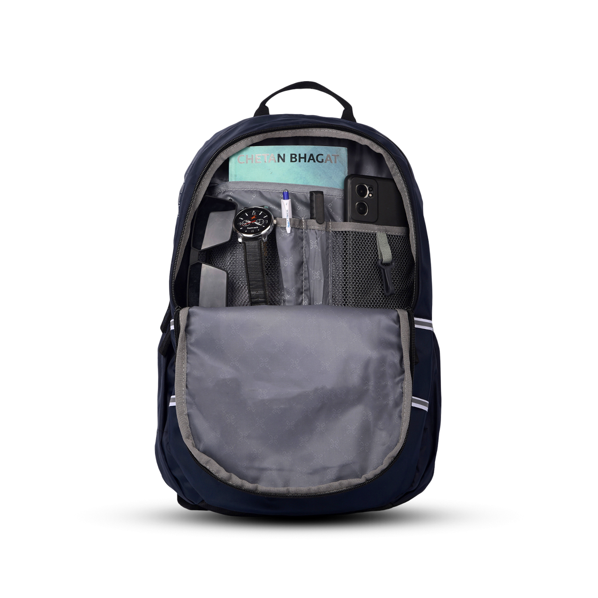 Greenlands Inferno Campus Backpack Navy Color  Pocket View