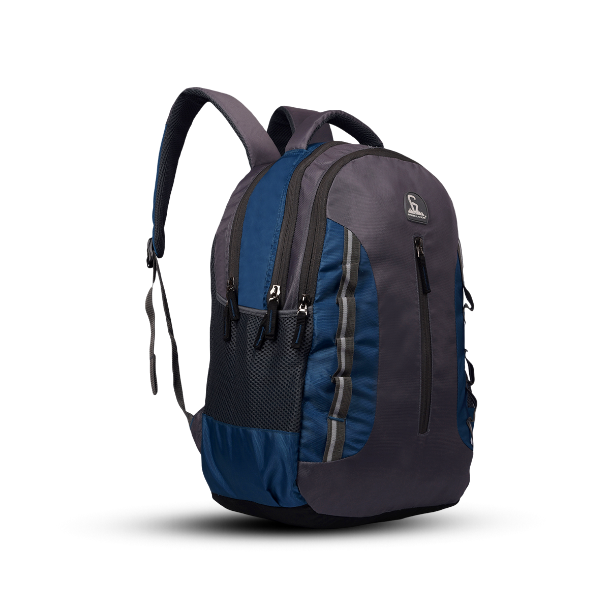 Greenlands Martian Laptop Work Backpack Blue Color Front and Side View