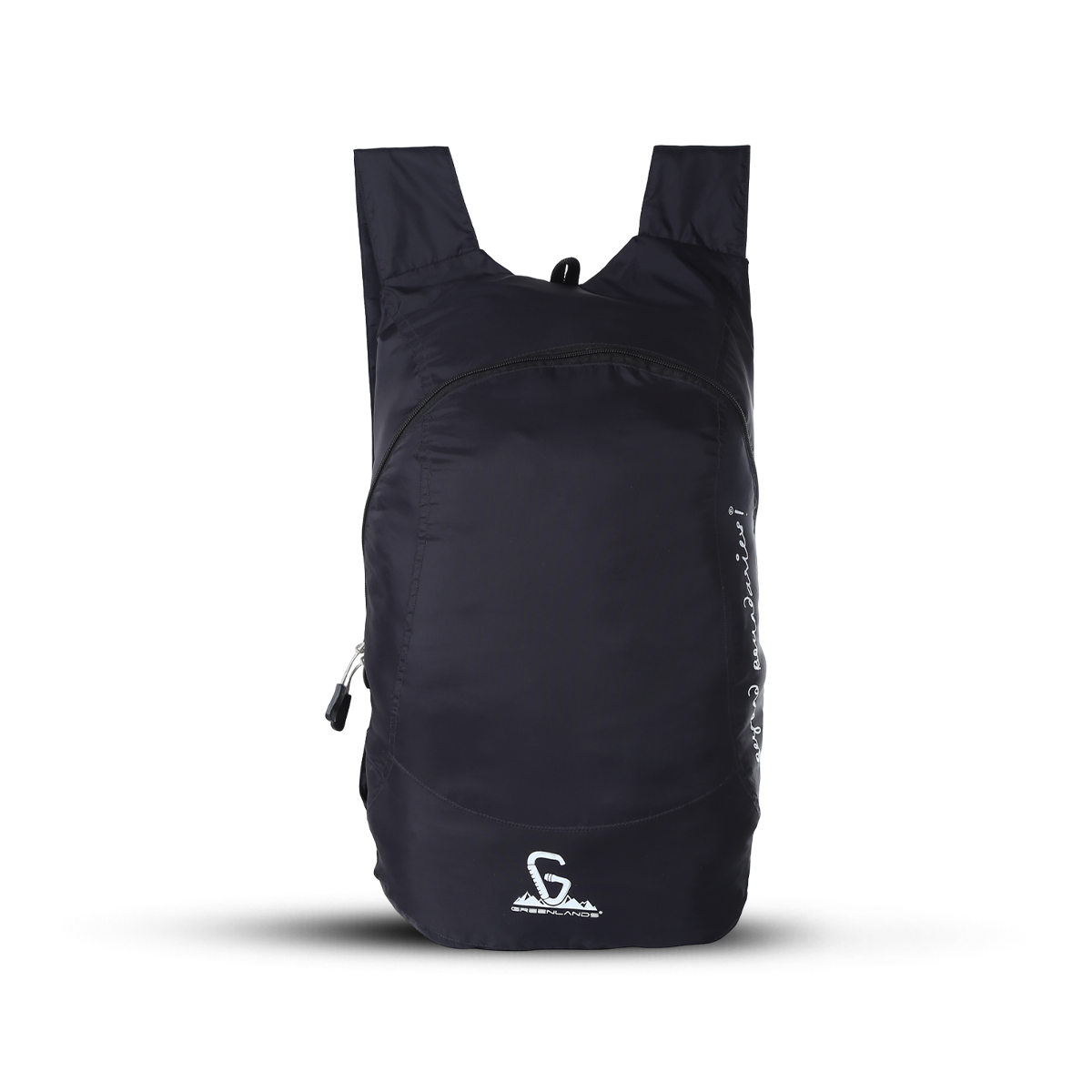 Greenlands Packable Backpack Black Color for Outdoor adventures Front View