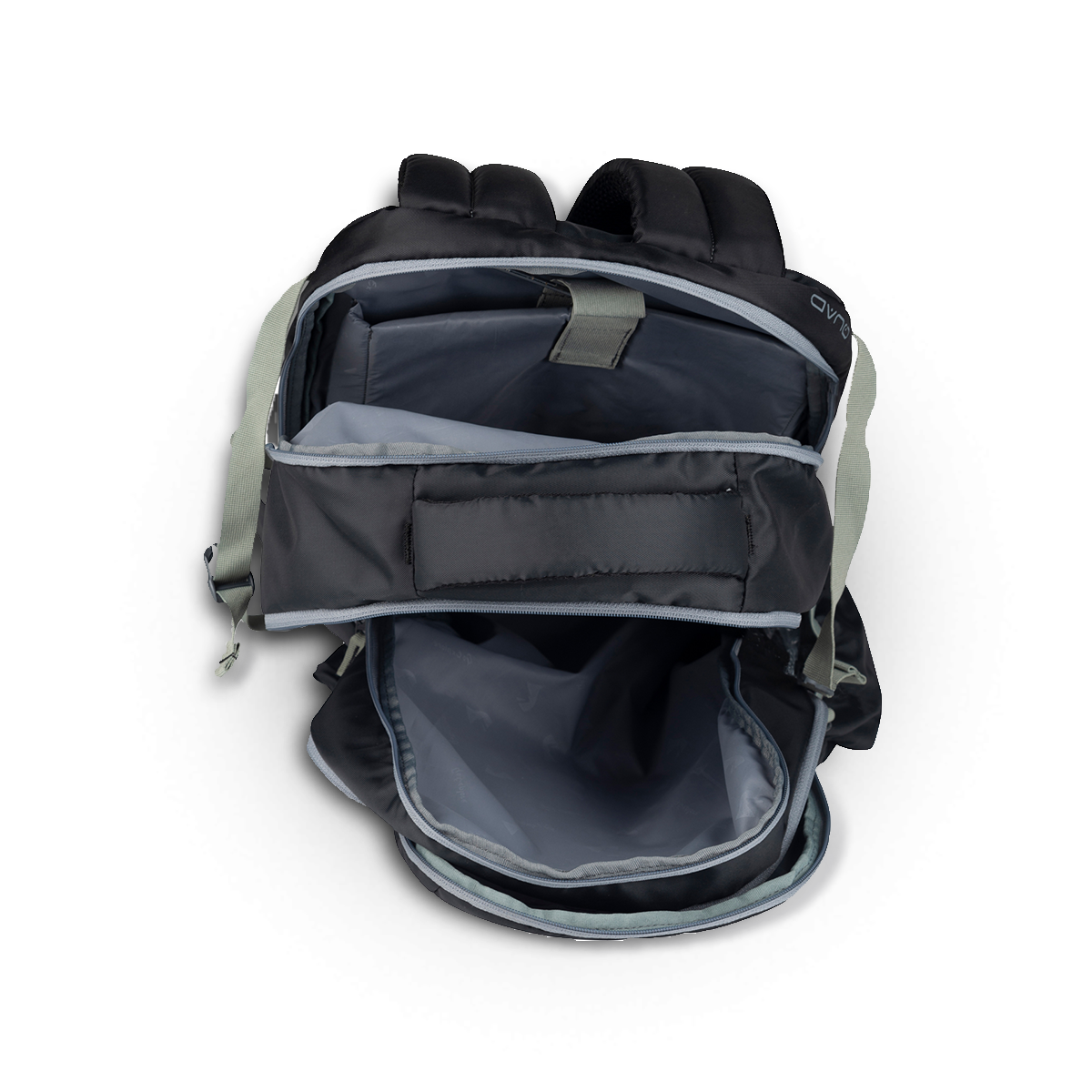 Greenlands Quad Work Laptop Backpack Dark Grey Color Inside View