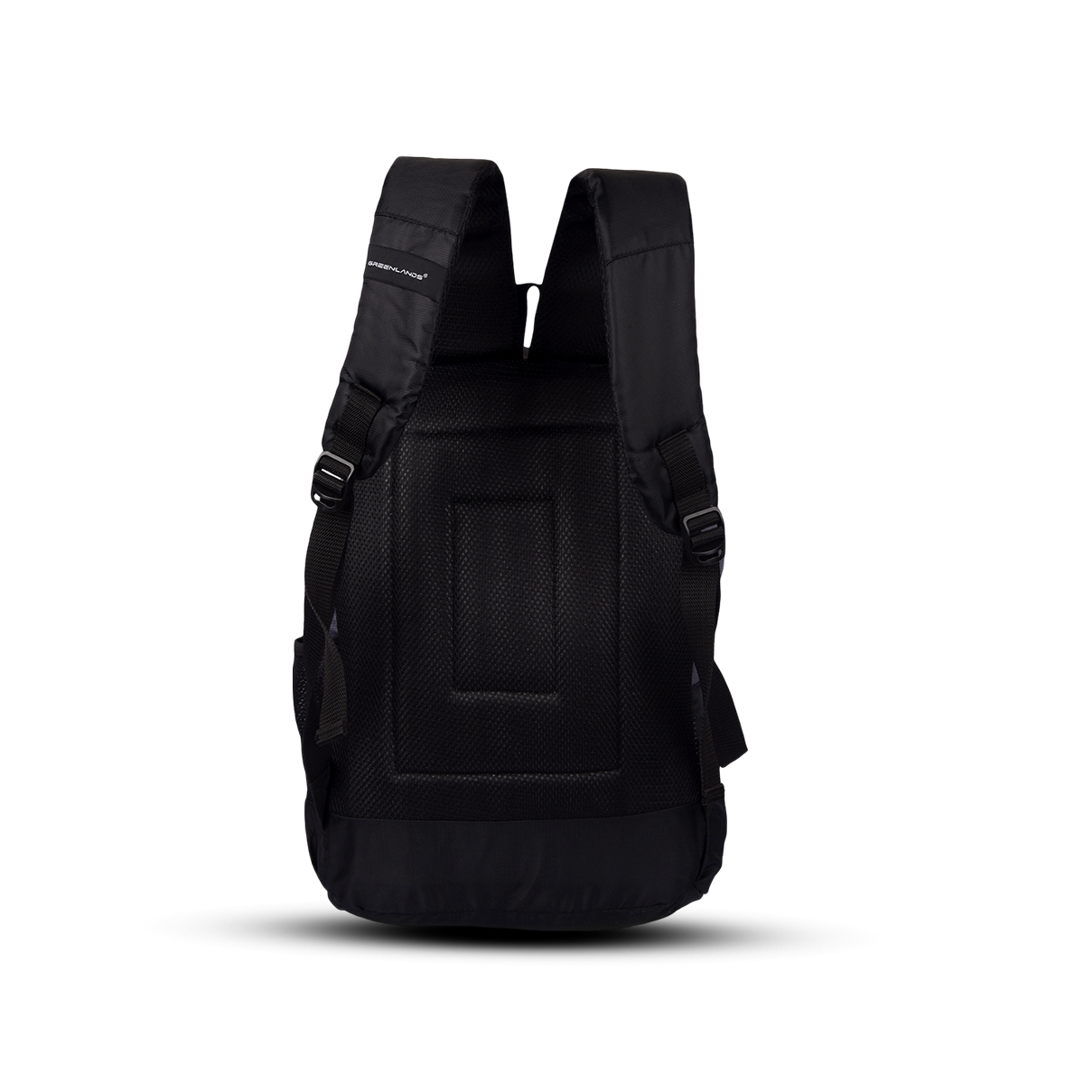 Greenlands Stria Campus Backpack Grey-Black Color Backside View