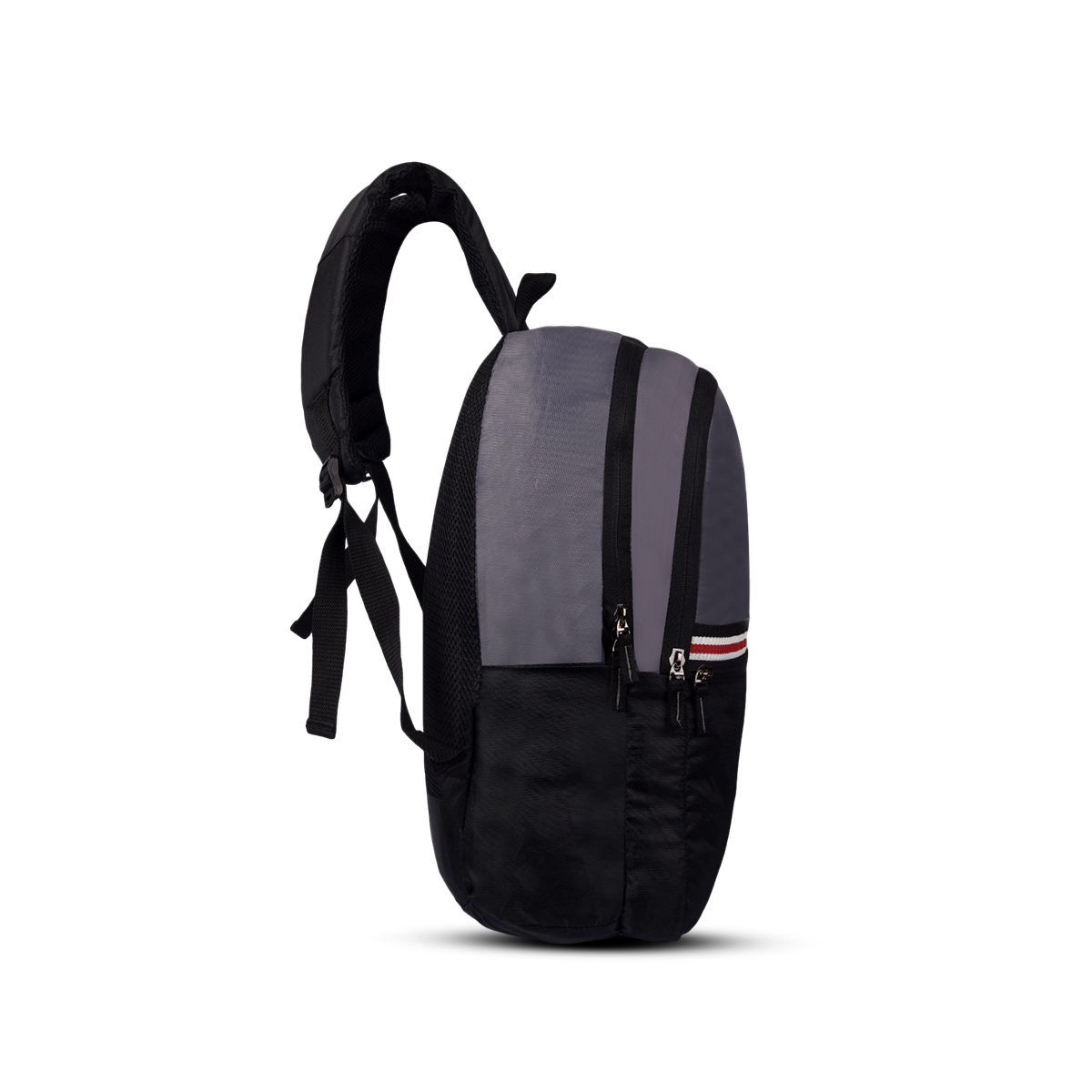 Greenlands Stria Campus Backpack Grey-Black Color Side View