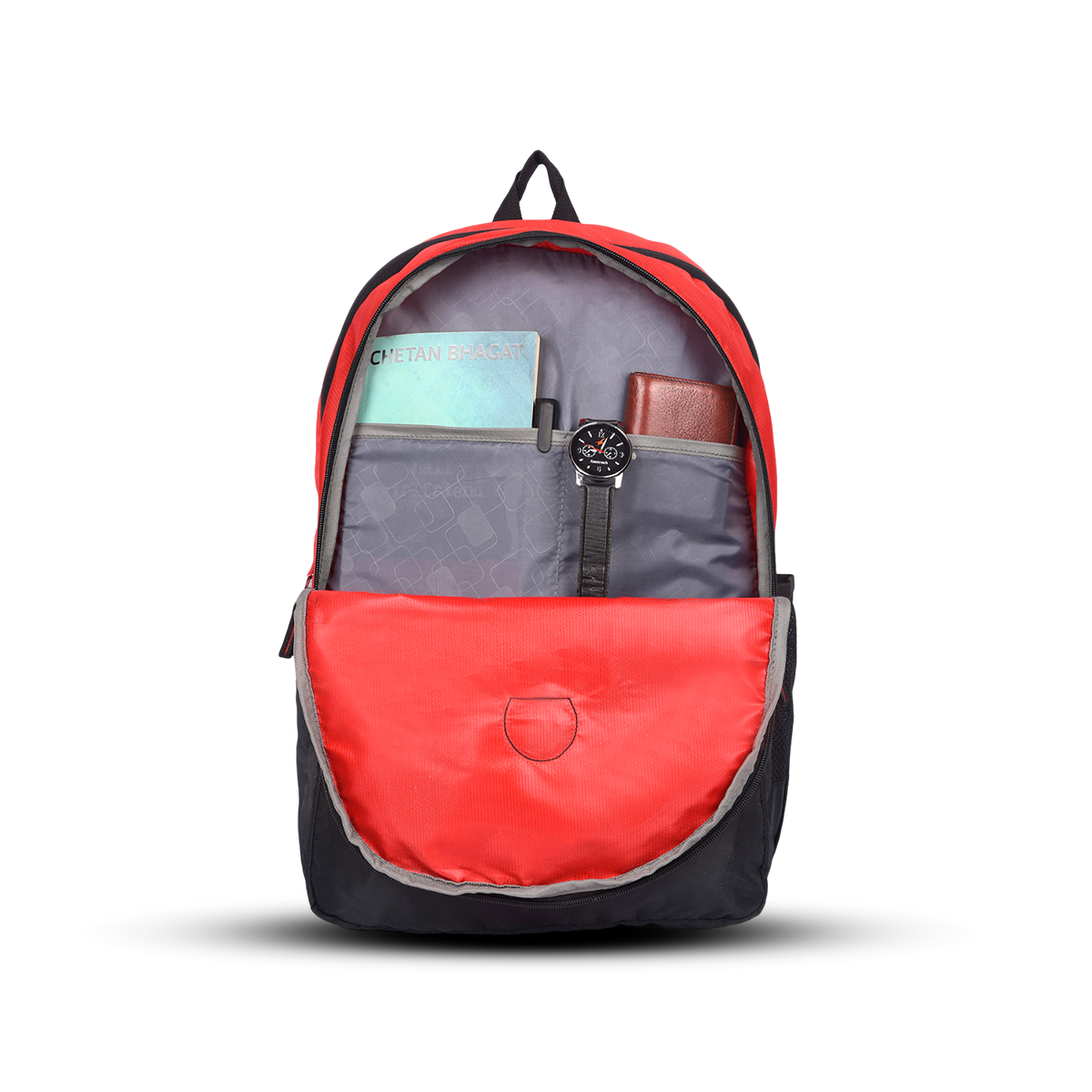 Greenlands Stria Campus Backpack Red Color Closer View