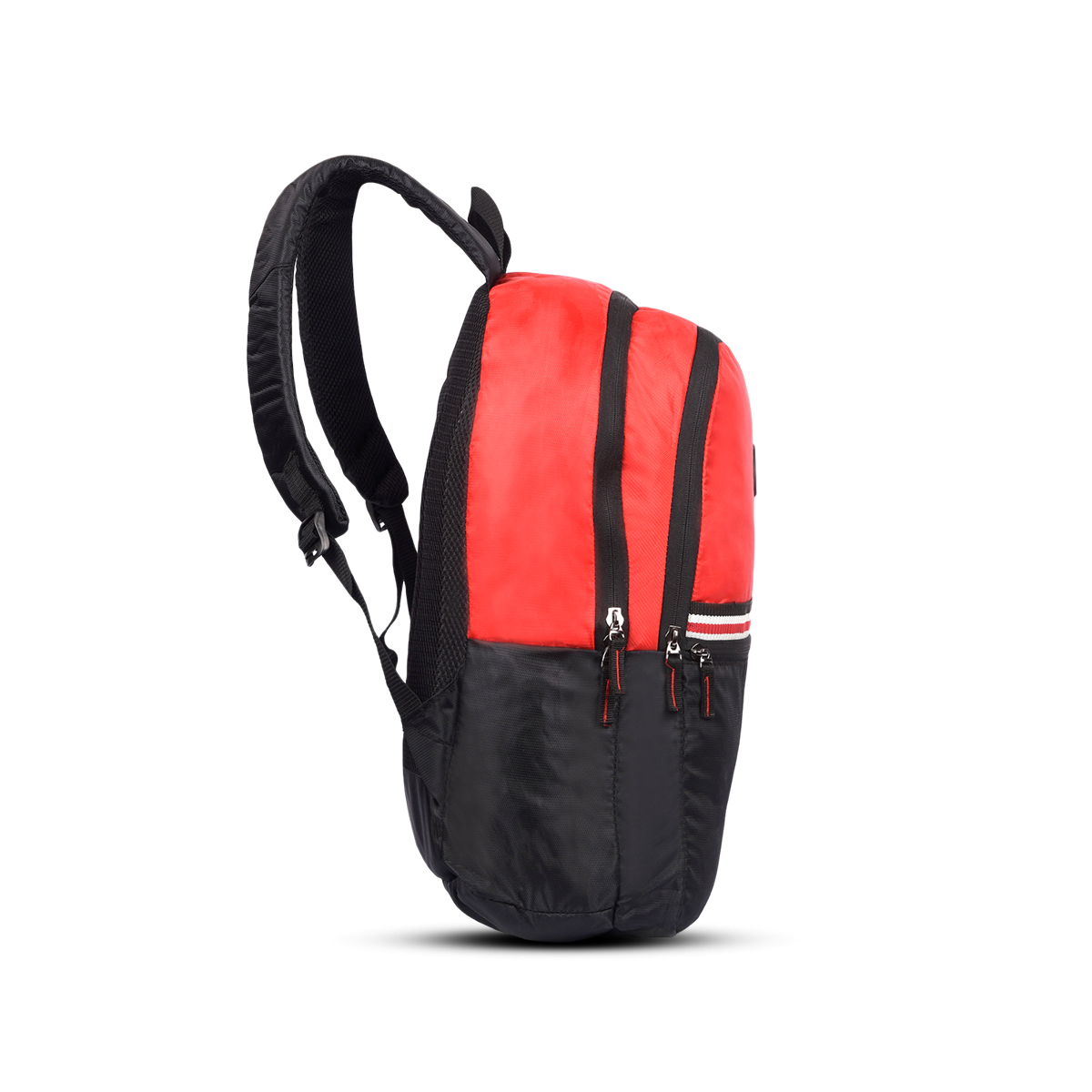 Greenlands Stria Campus Backpack Red Color Side View