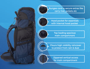 Greenlands Tritus Adventure Rucksack Navy Color 40 Litres Multi Features
