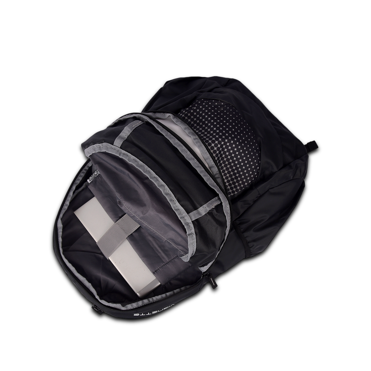 Greenlands Vignette Campus Backpack Light Grey Color Pocket View