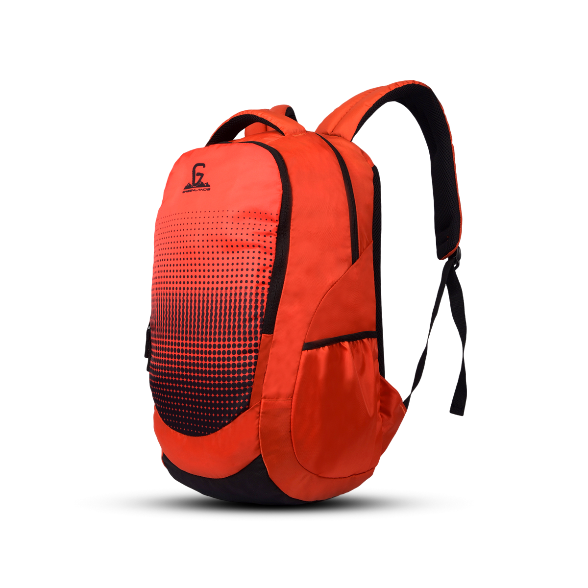 Greenlands Vignette Campus Backpack Orange Color Front View