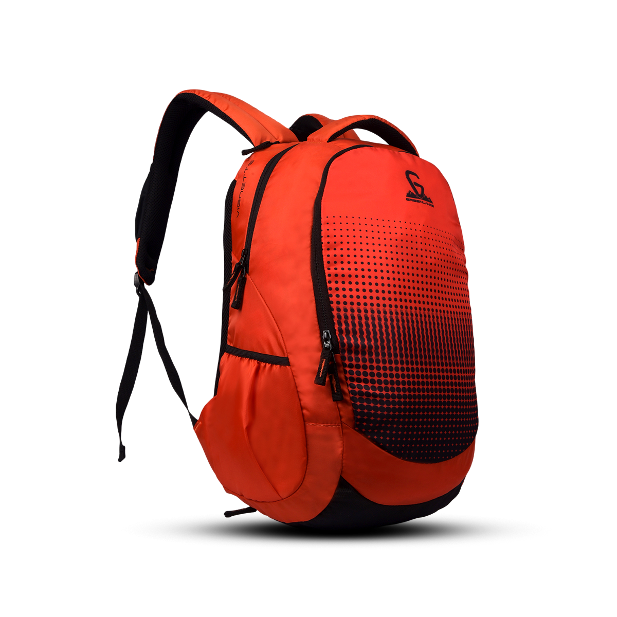 Greenlands Vignette Campus Backpack Orange Color Side  Front View
