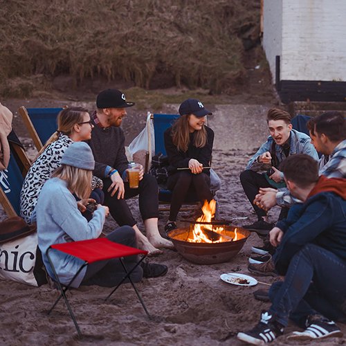 Greenlands Camping Stool Mild Steel Size Medium Red Color for Outdoor adventures Camping View