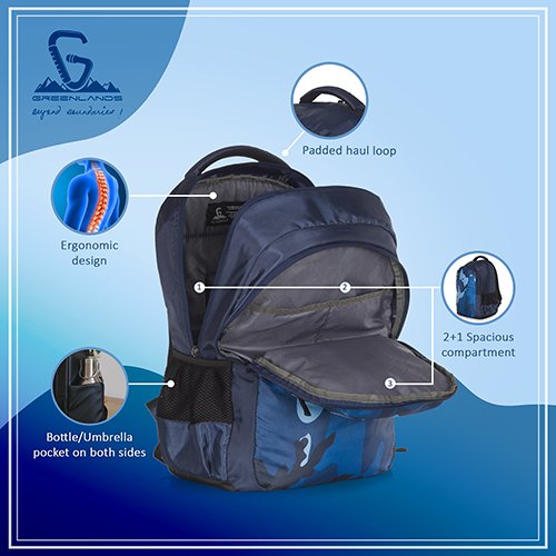 Tempo Campus Backpack Blue Camo