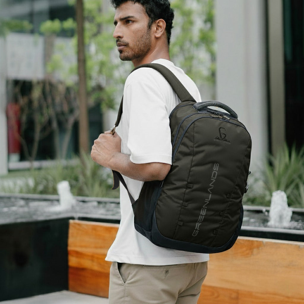 Greenlands Quad Laptop Work Backpack in Dark Grey Color