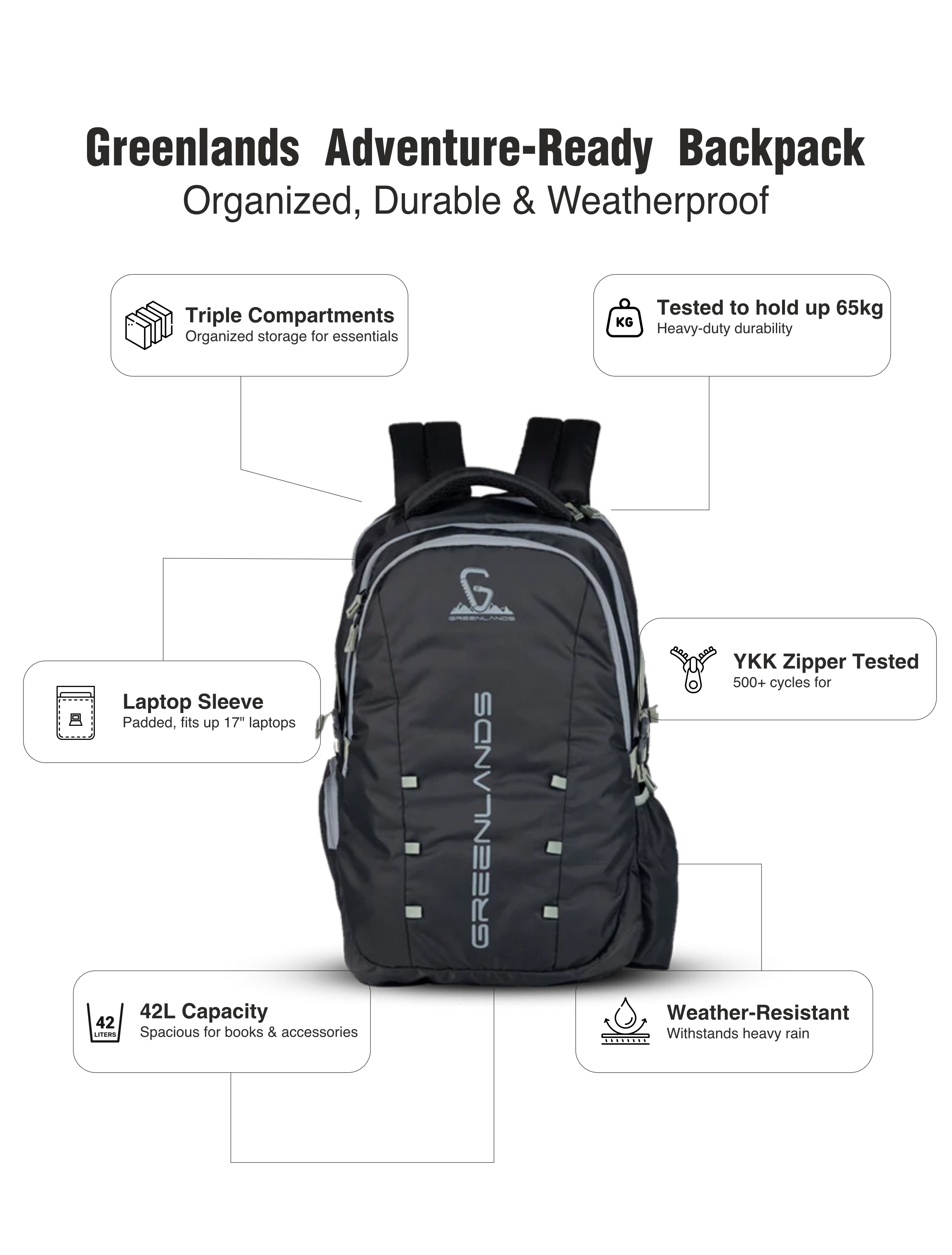Quad Work Backpack Dark Grey