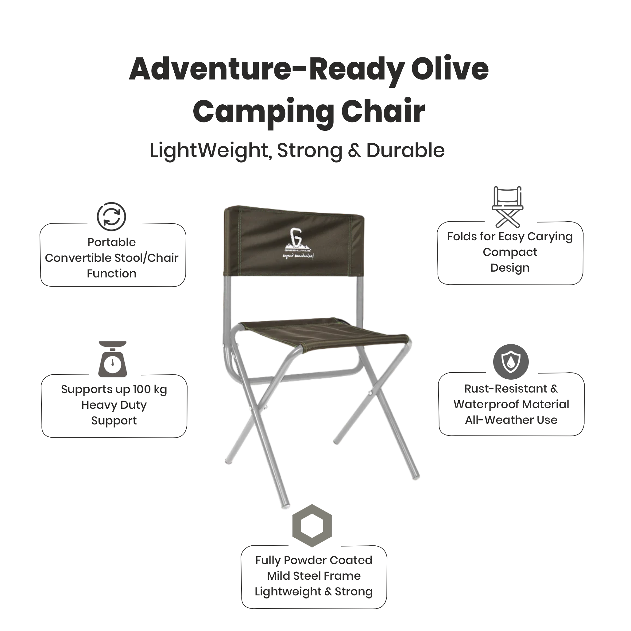 Camping Chair Aluminum Olive
