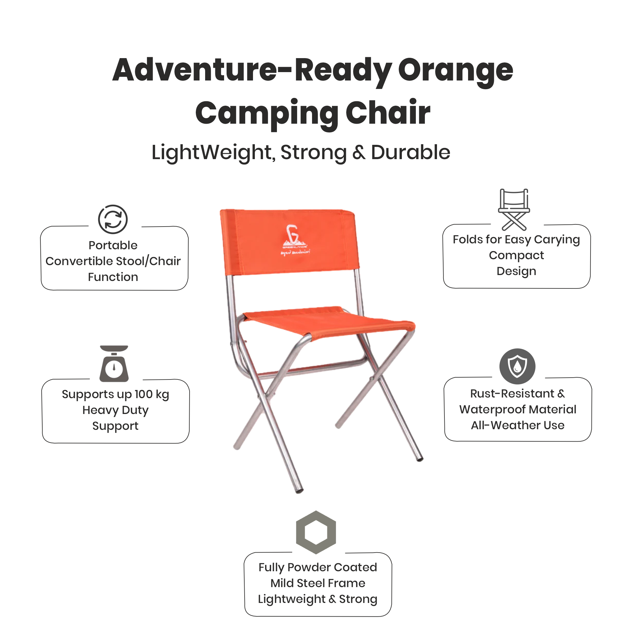 Camping Chair Aluminium Orange