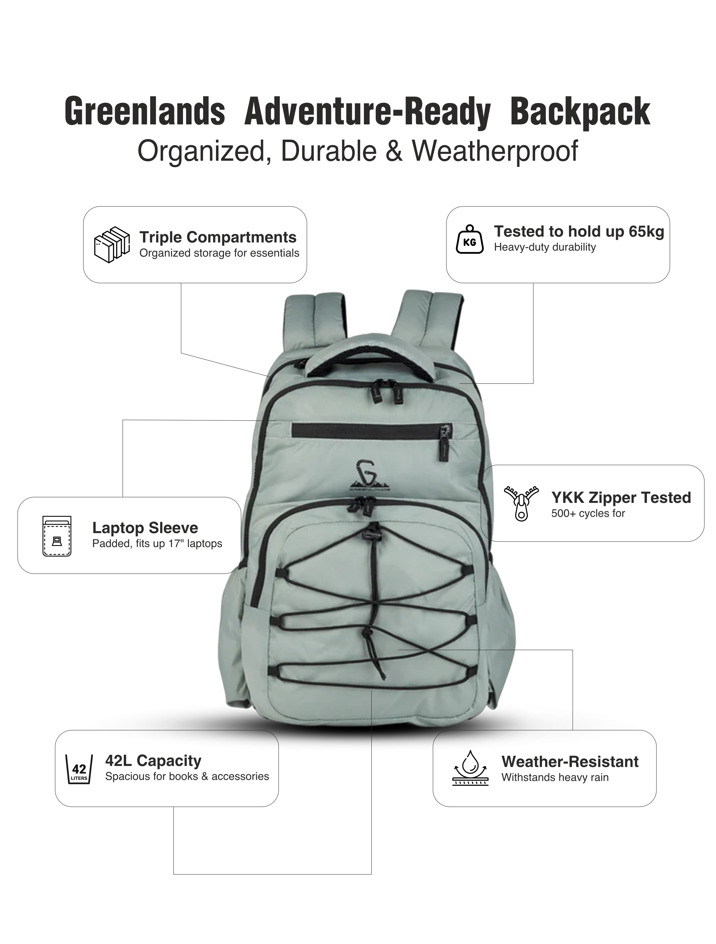 Ziggy Work Backpack Light Grey