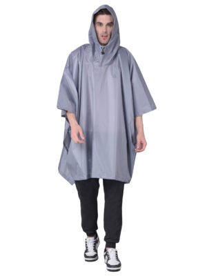 Greenlands GLOBO Grey Unisex Outdoor Lightweight Rain Poncho for Fashionable Waterproof Weather Protection